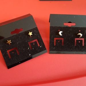 Moon and star earring bundle